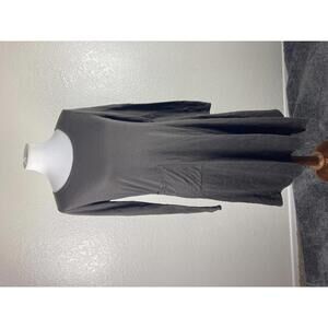 Chalet Et Ceci Women’s Sz Medium Brown Dress Asymmetrical Hem Large Front Pocket